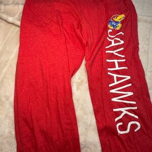 Jayhawks Womens Pajama Bottoms - Red